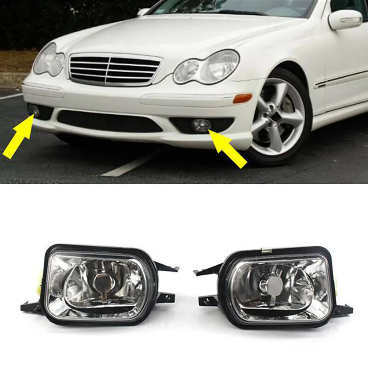 2X Auto Voorbumper Mistlampen Lamp Foglight Zonder Lamp Voor Benz C-Klasse W203 2001-2007 Rechts 2158200656