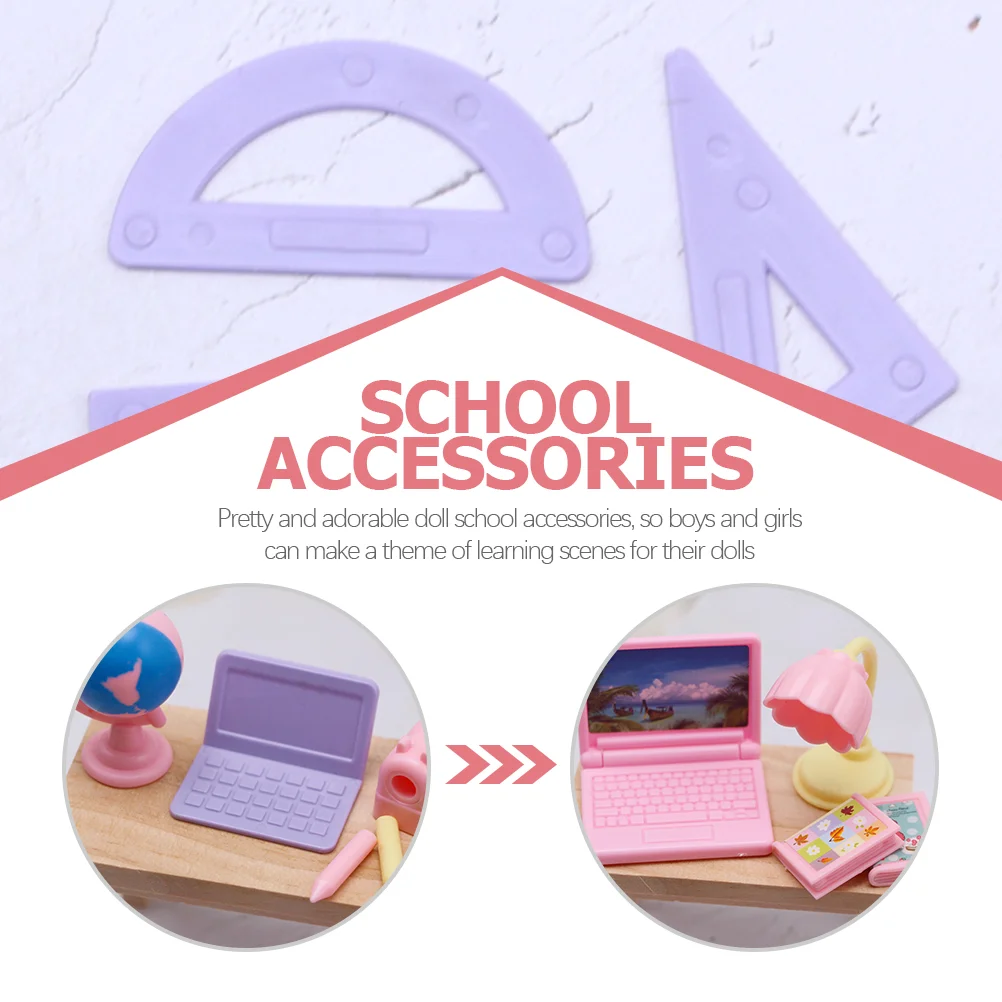 Mini ensemble d'accessoires pour filles, jouet de poupées, fournitures de voyage, modèles de jouets pour enfants, école pour enfants, petit ordinateur l'inventaire