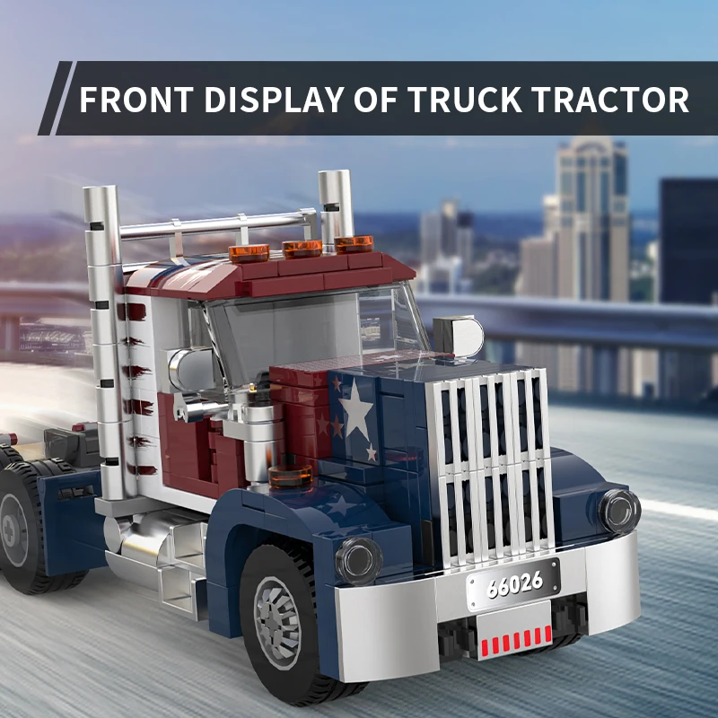 

66026 American truck head building blocks, trailer head model assembly, toy car, boy's holiday gift, toy ornaments