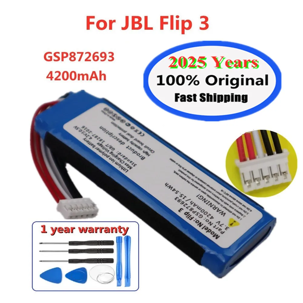 2025 Year 100% Original Speaker Battery For JBL Boombox Xtreme 1 2 3 Flip 4 3 5 6 Charge 1 2 4 5 3 2016 Bluetooth Audior Bateria