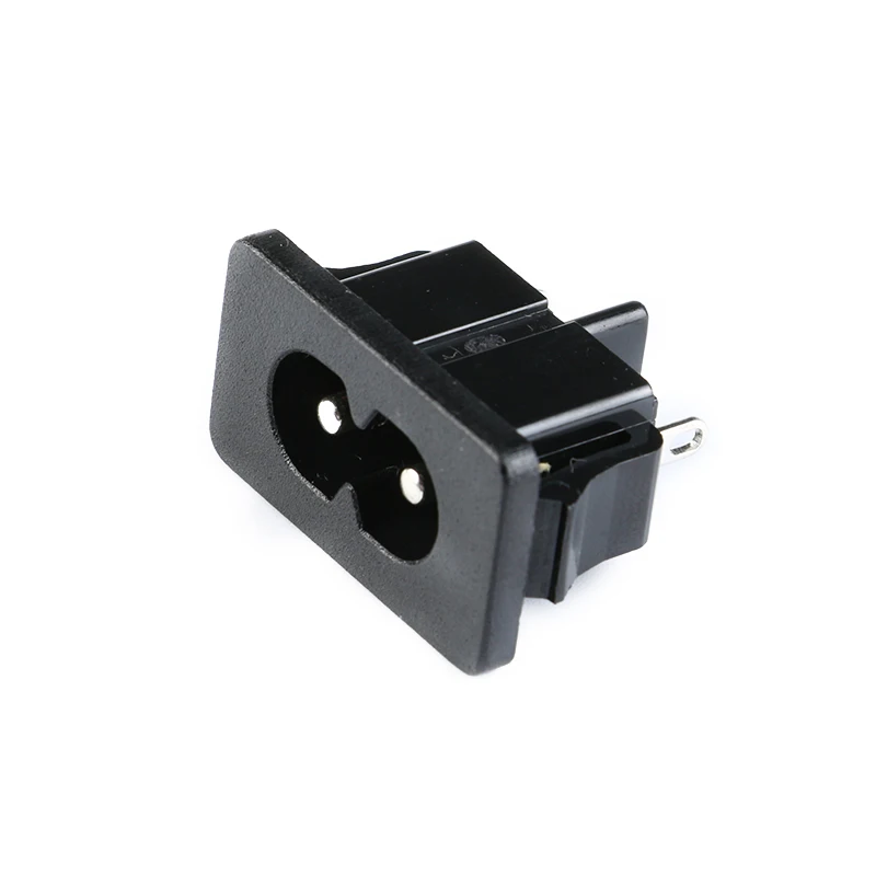 10Pcs Black IEC320 C8 Power Socket Male Plug  AC 250V 2.5A 2Pin 8 Word Socket Connector