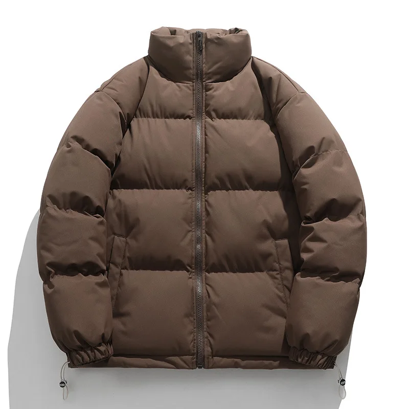 Men Winter Padded Coat Stand Collar Thick Loose Bread Jacket Trendy Warm Windproof Cotton Outerwear For Men