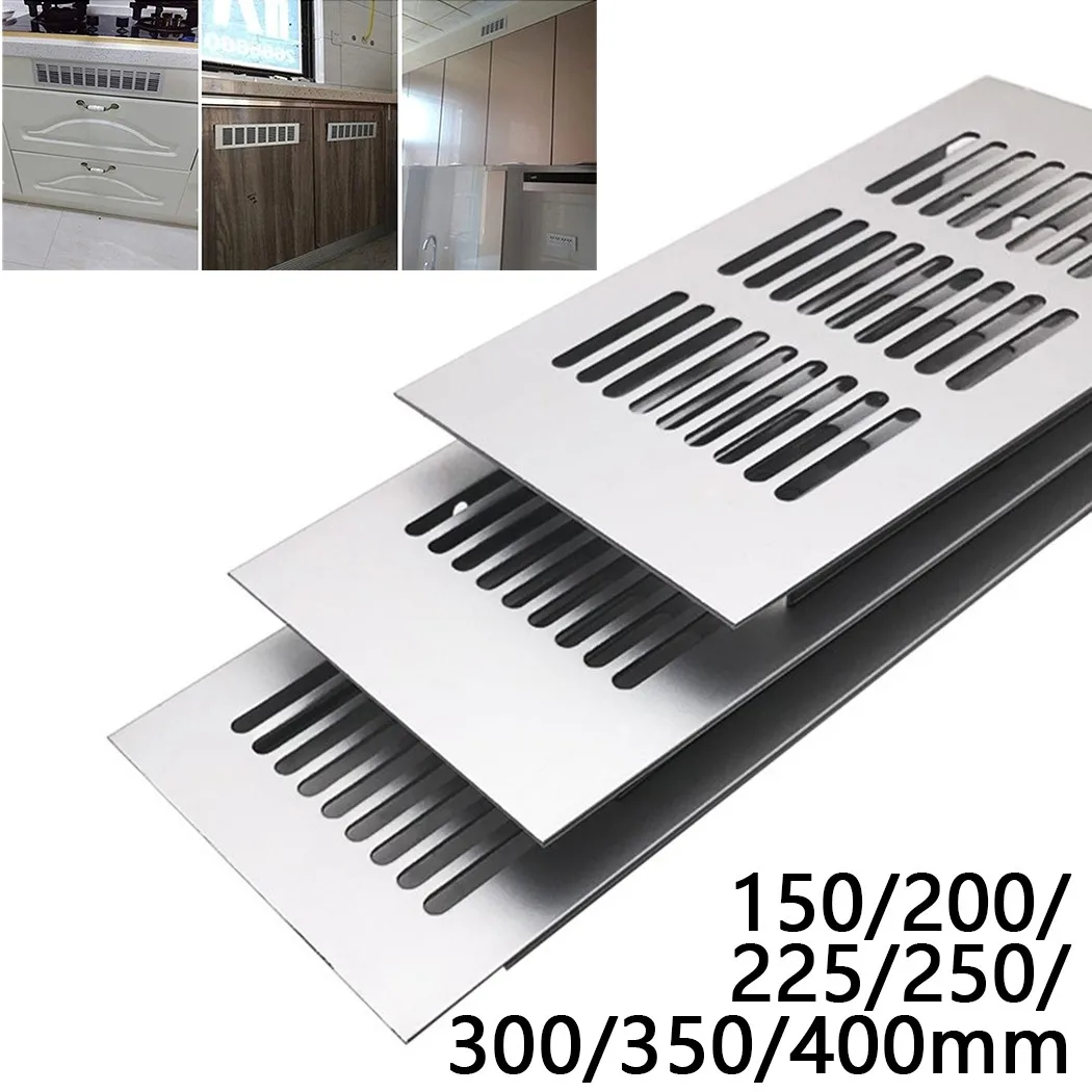 

80*150-400mm Air Vent Aluminium Silver Louvred Grill Ventilation Grille Cover Breathable Mesh Furniture Hardware Accessories