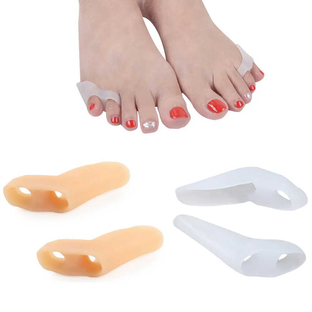 

2pieces=1pair Foot Care Toe Separator Bunion Corrector Little Finger Straightener Protector Adjuster Hallux Valgus For Pedicure