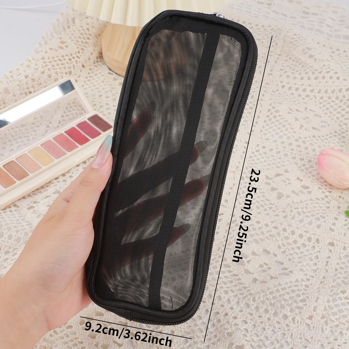 Escova de maquiagem caso de viagem cosméticos saco de higiene pessoal organizador para homens mulheres ferramentas de beleza malha dopp kit bolsa lavagem acessórios de armazenamento