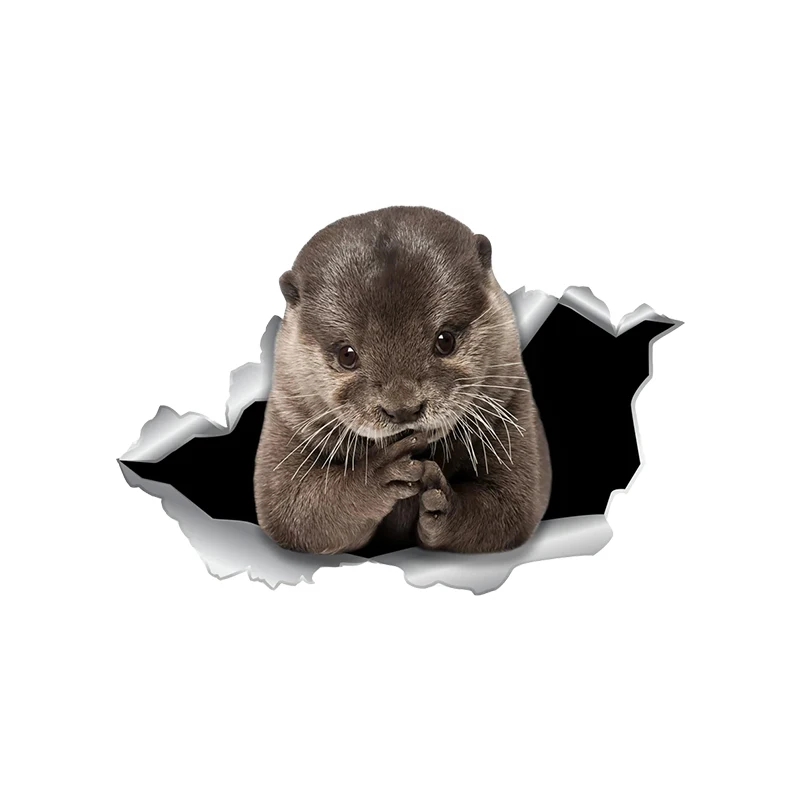 V1120# Car Sticker Otter Pet Animal Waterproof Vinyl Decal Car Accessories Decor Pegatinas Para Coche