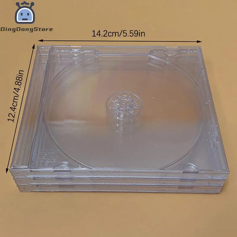 1Pc Transparent Plastic Single Piece Disc Case CD Case Thickened CD DVD Disc Box Storage Organizer Box Album Box Cases