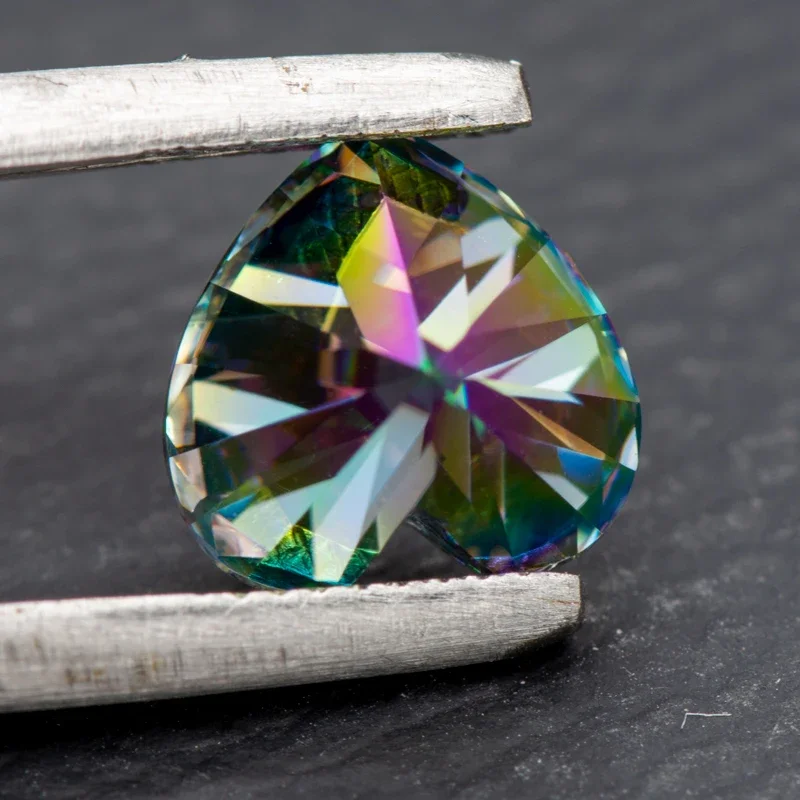 Moissanite steen regenboog groen hart geslepen VVS1 bedels sieraden Lab Grown geavanceerde materialen maken met GRA-certificaat