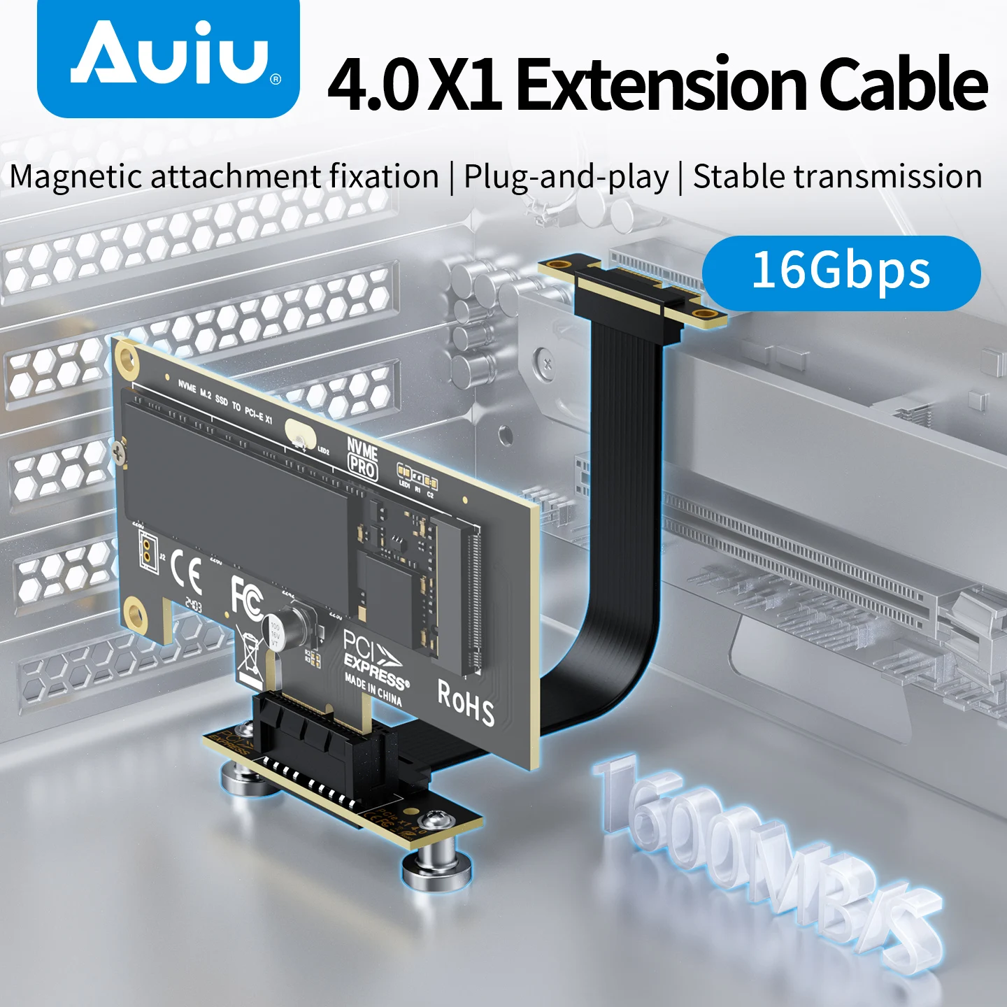 

Auiu PCIE4.0X1 extension cable for wireless network card small slot board for computer startup card audio card