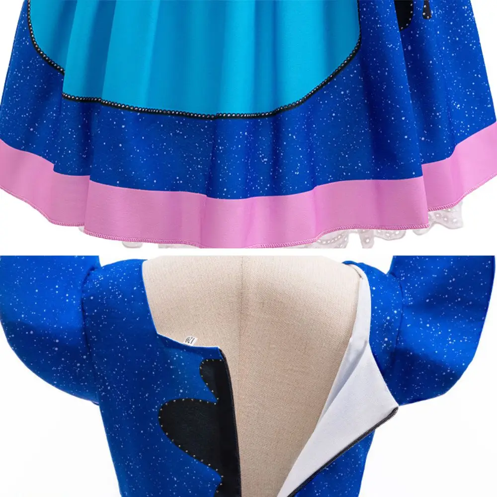 أزياء ليلو ستيتش التأثيرية لملابس البنات، فستان توتو بدون أكمام، فستان الأميرة، بدلة تنكرية لحفلات الهالوين