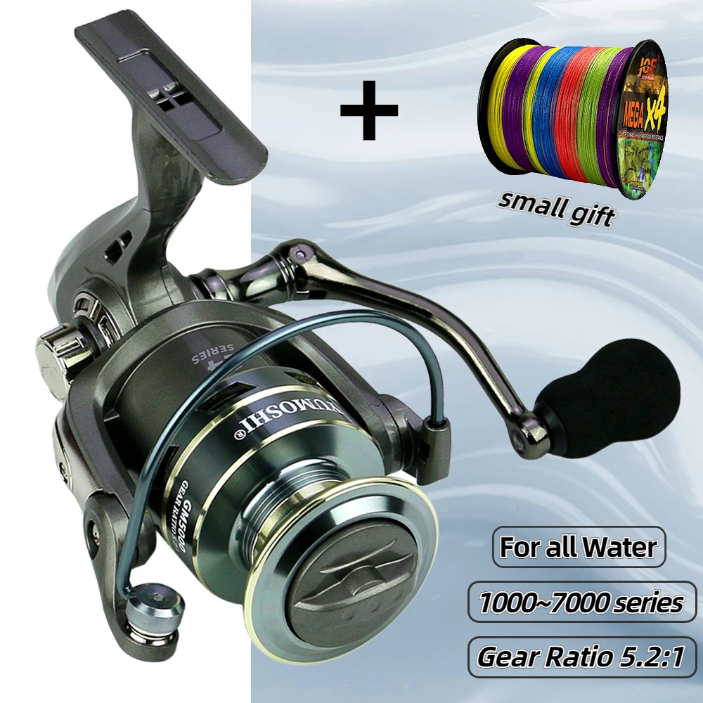 

Spinning Reel 1000-7000 Fishing Reel Gear Ratio 5.2:1 Front Brake System Quality Fishing Coil + Line Metal Spool for All Waters