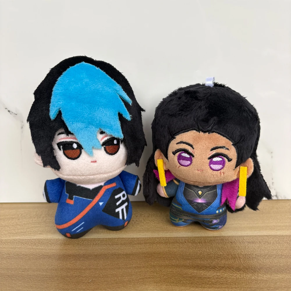 

10cm Cosplay Valorant Purple Eyes Reyna and Yoru Plush Toys Funny Anime Game Character Keychain Plushie Doll Bag Pendant Decor