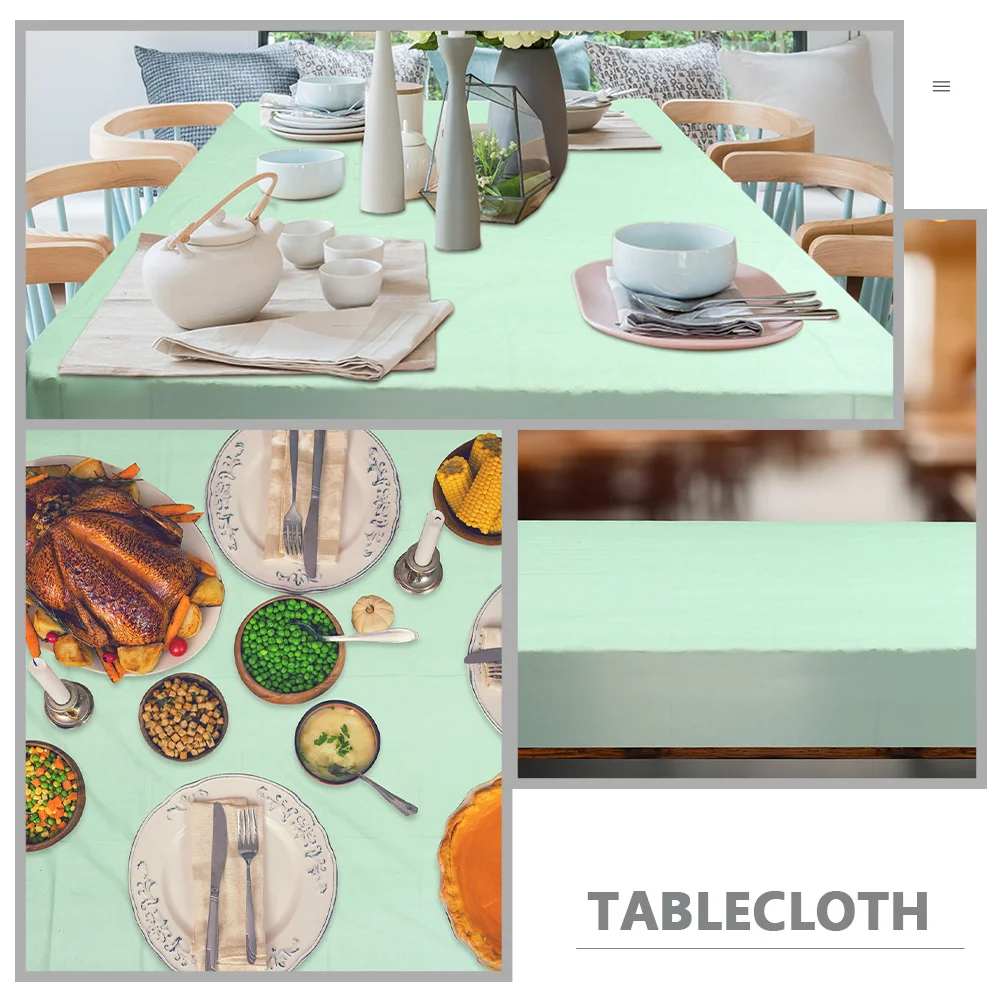 

6Pcs Pure Color Rectangular Tablecloth Large Size Party Table Cover Birthday Wedding Gathering Picnic Supplies