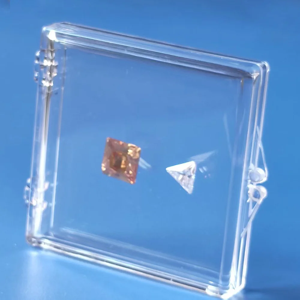 Floating Gemstone Storage Box Gems Display Organizer Holder Clear Adhensive Loose Diamond Stone Zircon Jewelry Packaging Boxes