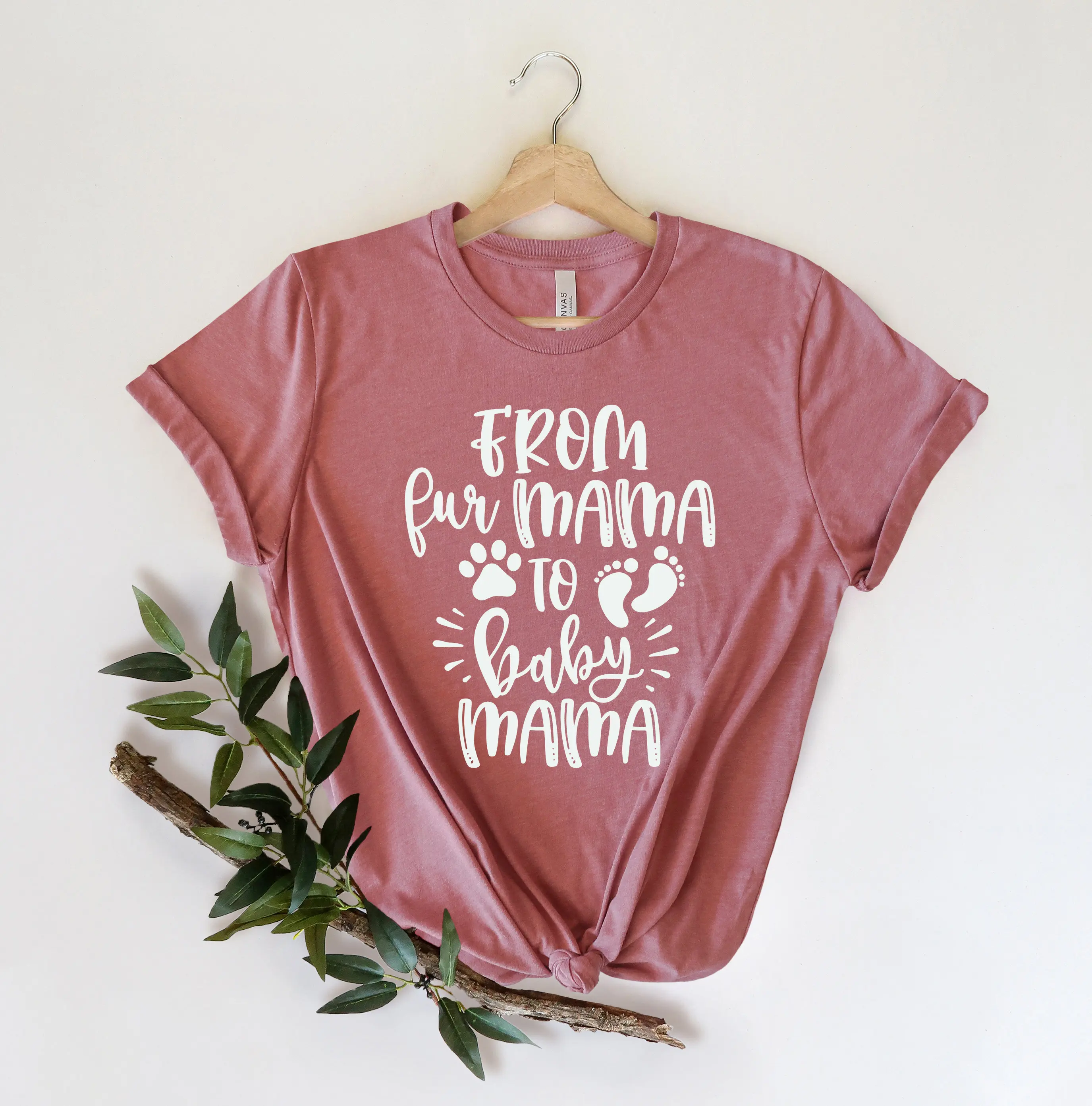 From Fur Mama To Baby T Shirt Pregnancy Announcement for Expecting Mom Human Reveal New s