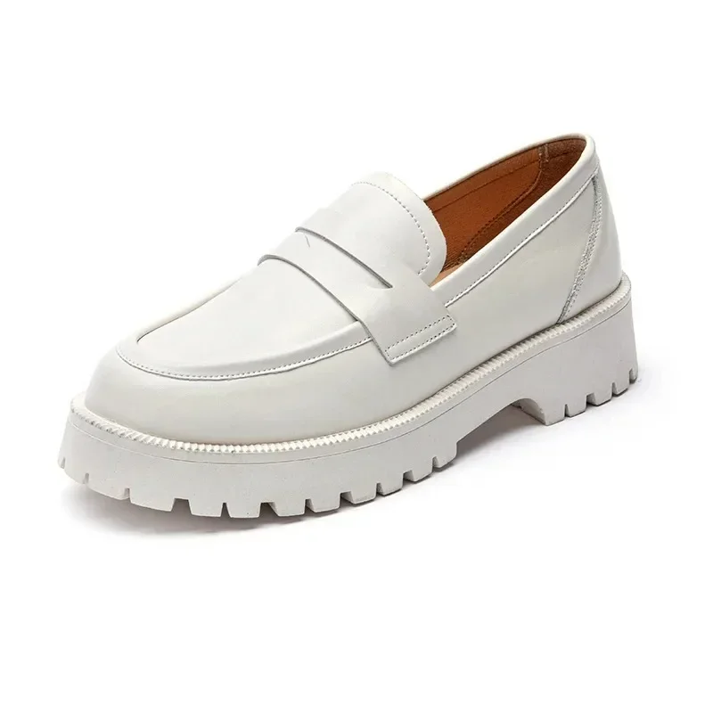 

Spring Shoes Female British Style Thick-soled College Style Casual Loafers Genuine Leather Fashion Shoes Girls WHSLE MTO