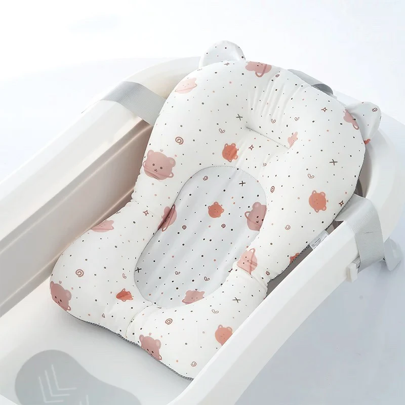 

Baby Shower Bath Tub Pad Cartoon Non-Slip Newborn Bathtub Mat Safety Nursing Foldable Support Comfort Body Cushion Mat Pillow