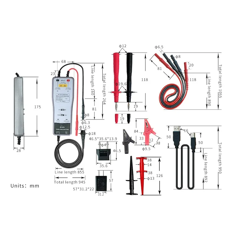high quality  DP-0 Differential Probe MHZ,00Vp-p Attenuation Ratio X X0