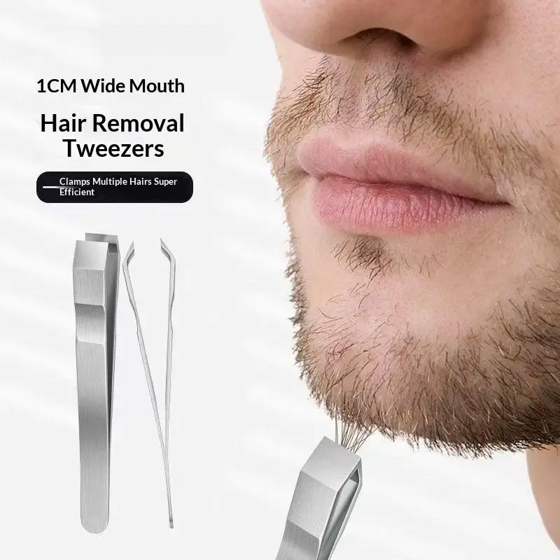 Stainless Steel Beard Mustache Tweezers For Precision Facial Hair Grooming Professional Use