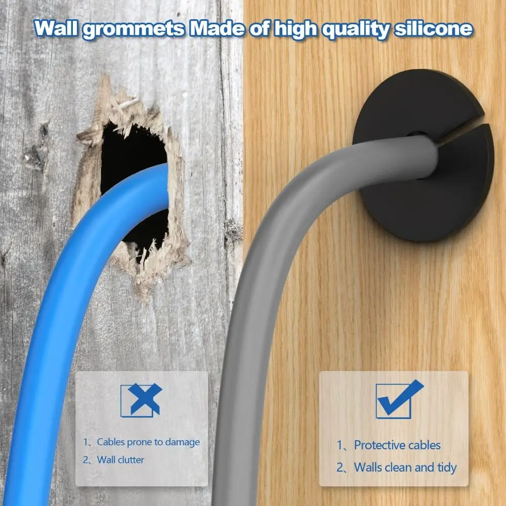 2/4PCS Silicone Cable Routing Kit Wear Resistant 1 inch 25.4mm Wall Grommet for Starlink Accessories Ethernet Cable