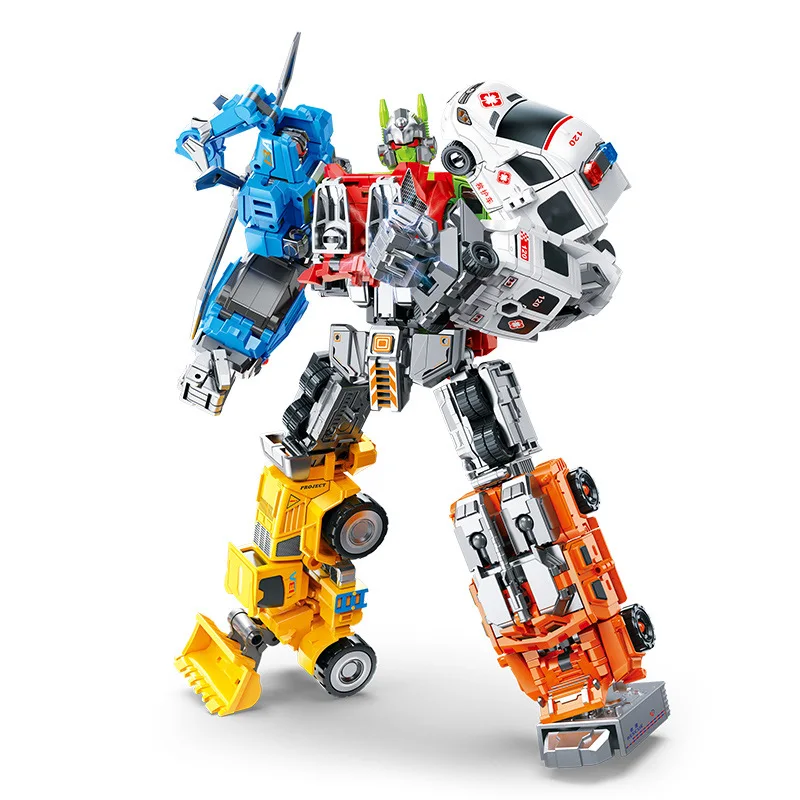 Kinderspeelgoedvervormingsrobot, Yuexing zes body vervormingsassemblage legeringsrobot, reddingsteamschep, vliegtuigmodel
