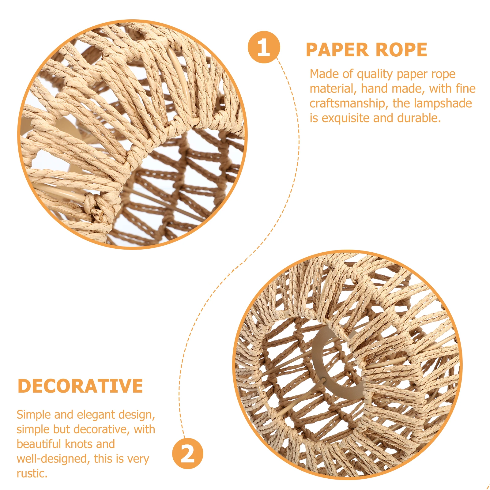 

Woven Lampshade Light Cover Imitation Hemp Rope H made Pendant Lantern Shade Cardigan Color Retro Decor Home Furniture