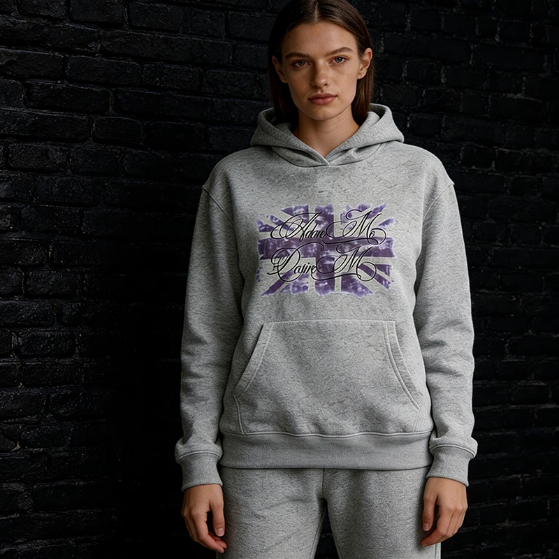 European American Street Fashion Men's Women's Autumn Winter New Personality Letter Print Loose Exercise Casual Hood Hooded Top