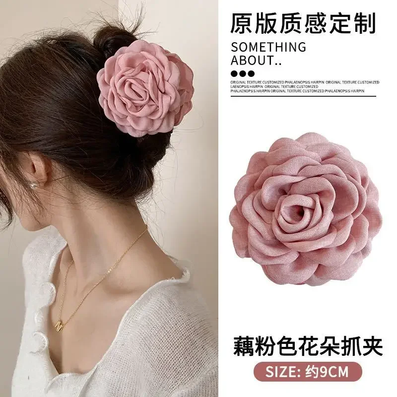 Women Double-sided Three-dimensional Rose Claw Clip Fashionable Back Hair Clips New Sweet Girl Hair Clip Accessories Заколки