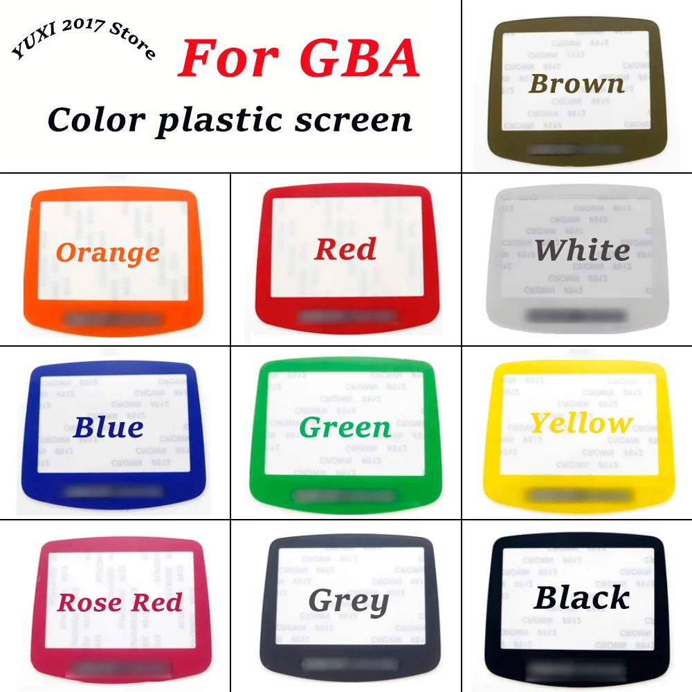 Piezas de repuesto de espejo de pantalla de plástico, cubierta de protección de lente con pegatina trasera adecuada para consolas de juegos GBA, 1 ud.