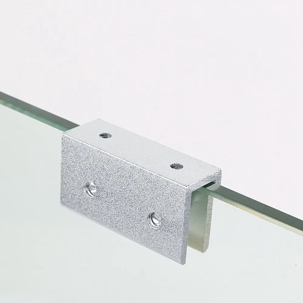 Aluminum Alloy Glass Door Clamp Wall Mount Bracket Glass Shelf Holder Furniture Accessories Multifunctional Cabinet Door Clip