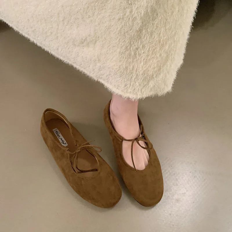 Modische Schmetterlingsknoten-Damenschuhe, flache Schuhe für Damen, lässige, weiche Schuhe mit runder Zehenpartie, Slip-On-Schuhe für Damen. – Detail 4