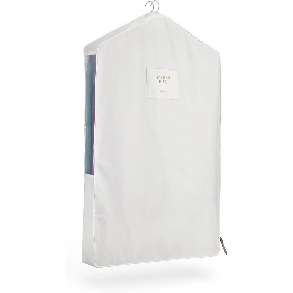 

Luxury Organic Cotton Storage Bag for Short Garments - 40 Inch Hanging Bag for Dresses and Jackets