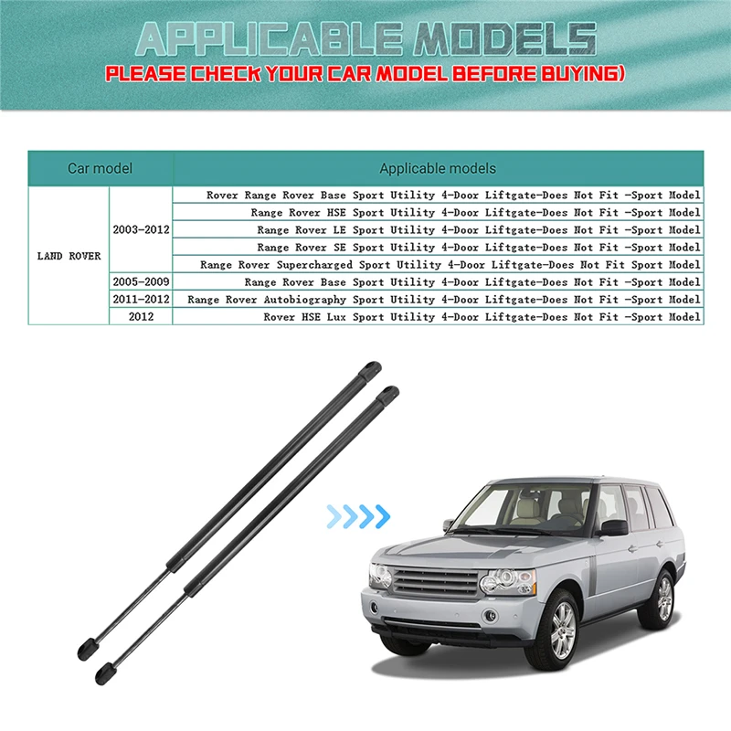 2pcs Car Rear Trunk Gate Lift Gas Spring Support Struts Shock Springs Prop Rod For LAND ROVER Range Rover 2005-2009 Car Accessor