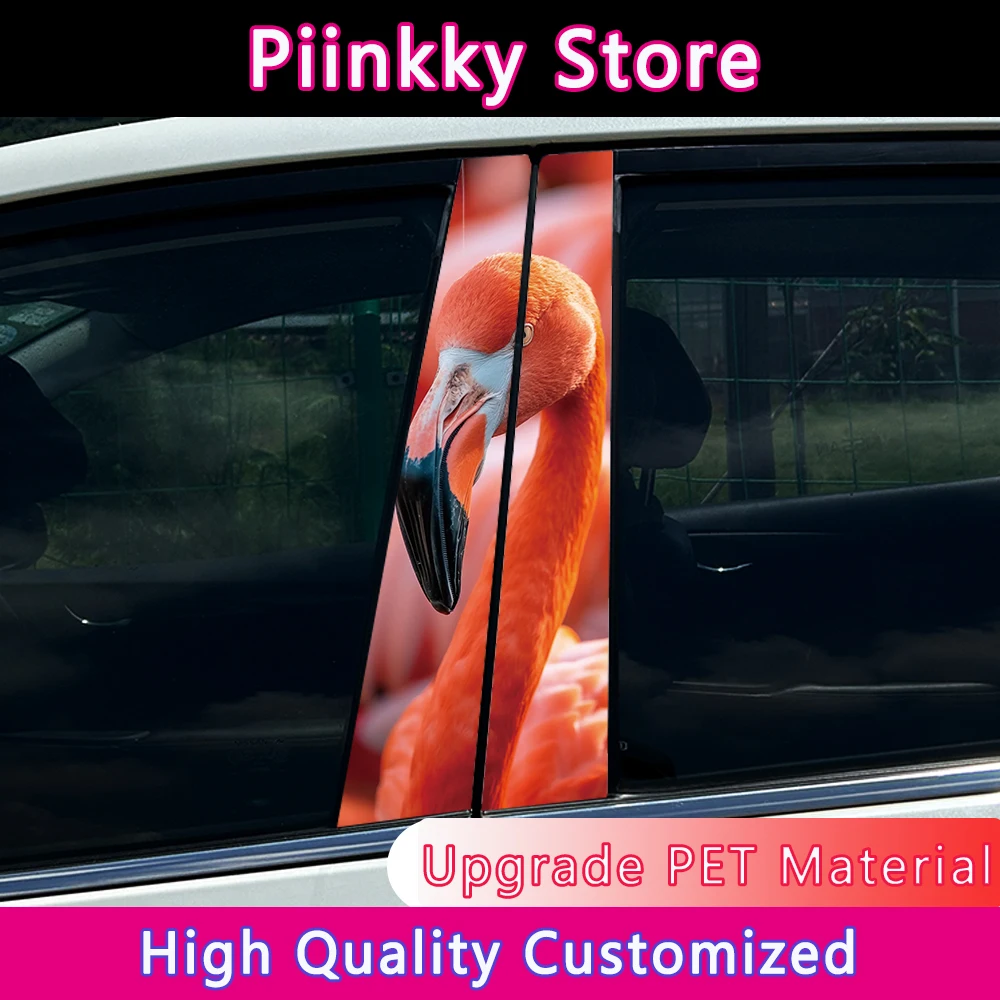 

1/2pcs Cow Bird Rabbit parrot Animal Car Stickers DIY Car B-pillar Cover Scratches Waterproof Durable Decoration Auto PET Decals