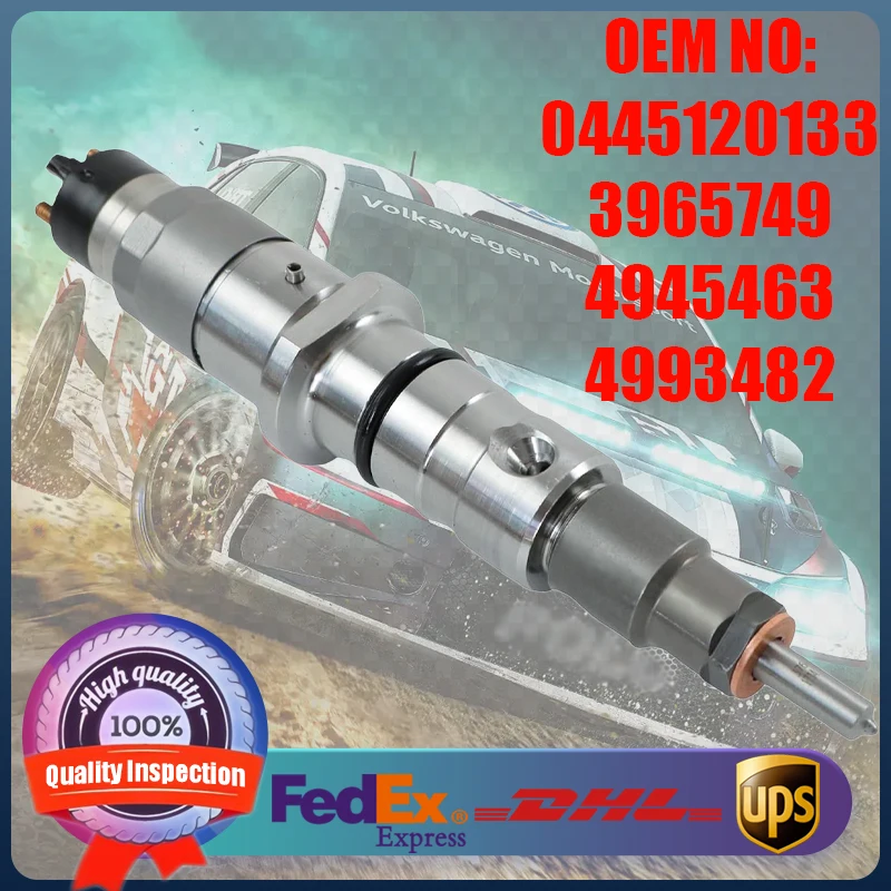 

Common Rail Fuel Injector 0445120133 3965749 4945463 4993482 Suitable for Cummins Engine QSC QSC8.3 QSL8.9 QSL9