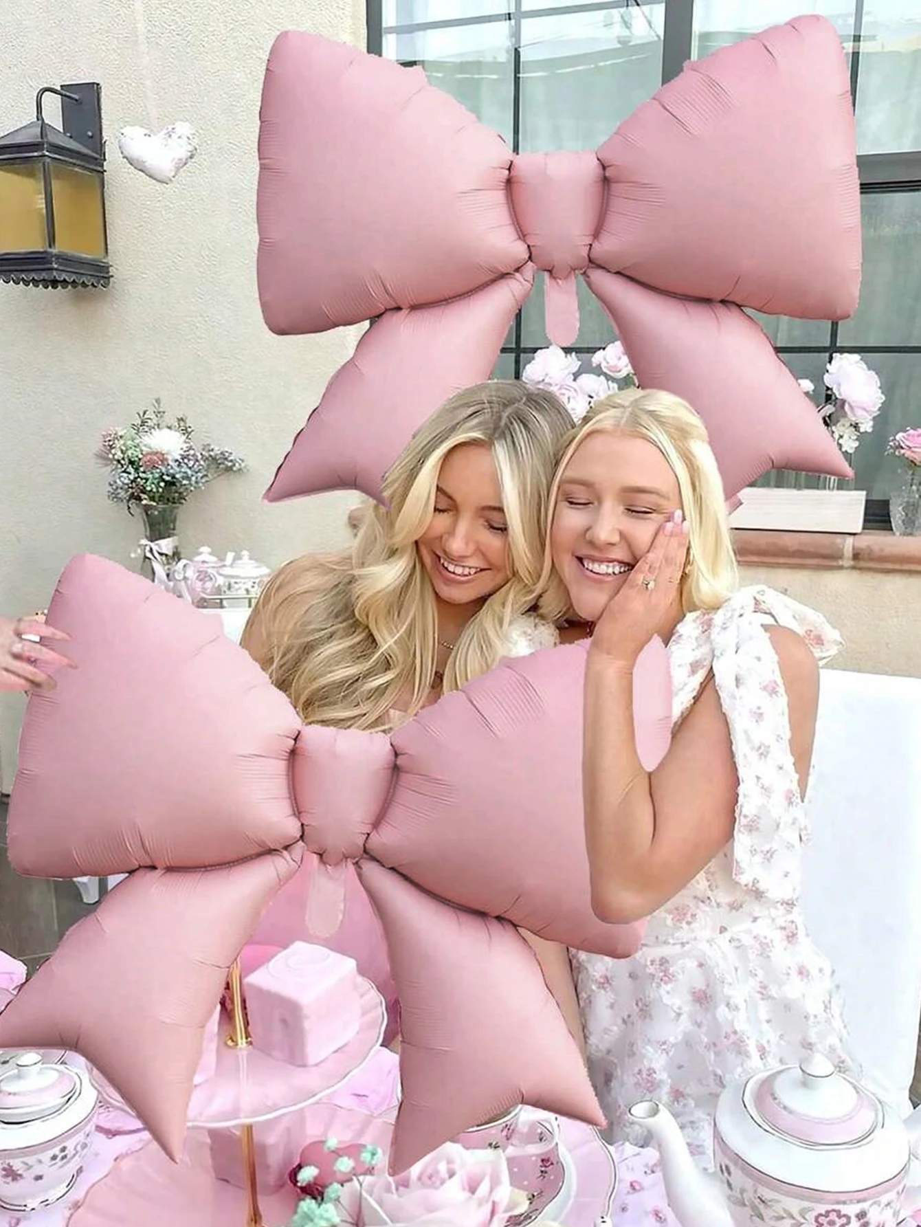 35/37 قطعة مجموعة بالونات عيد ميلاد سعيد باللونين الأبيض والوردي، لعيد الحب، دعائم الصور، دش الزفاف، حفلة العازبة #6