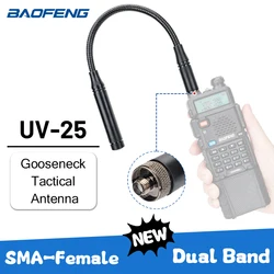 Baofeng UV-25 Gooseneck Tactical Antenna SMA-Female Dual Band VHF UHF Goose Tube For UV-5R UV-21 PRO Quansheng UV-K5 Ham Radio