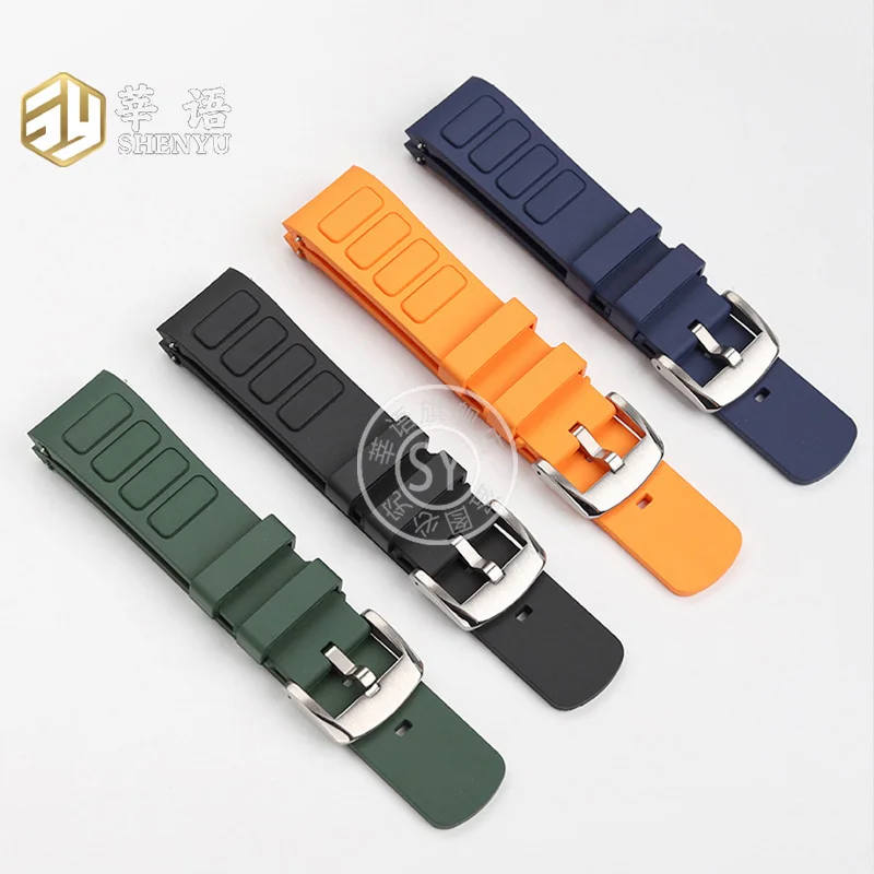 حزام ساعة مطاطي من سلسلة تلفزيون Shenyu-Hmsman ، قضيب توصيل مزدوج سريع الإصدار ، إكسسوارات ساعة رجالية ، M049526A ، 22 ، M049526A ، جديد