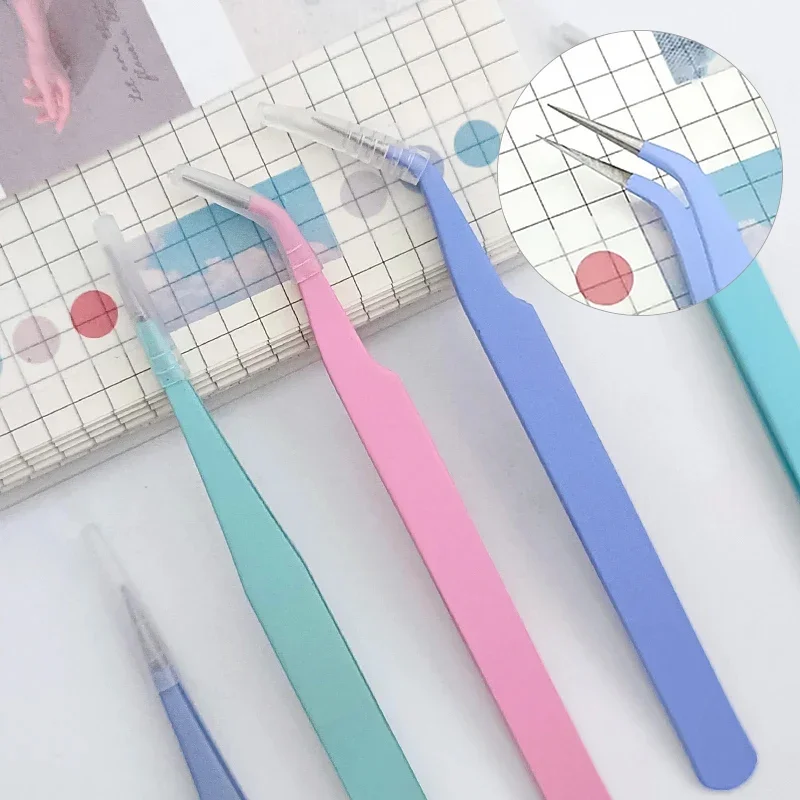 Scrapbook Sticker Macaron Tweezers Washi Tape Picking Multi-Tool DIY Stainless Scrapbooking Material Tools Tweezers For Eyelash