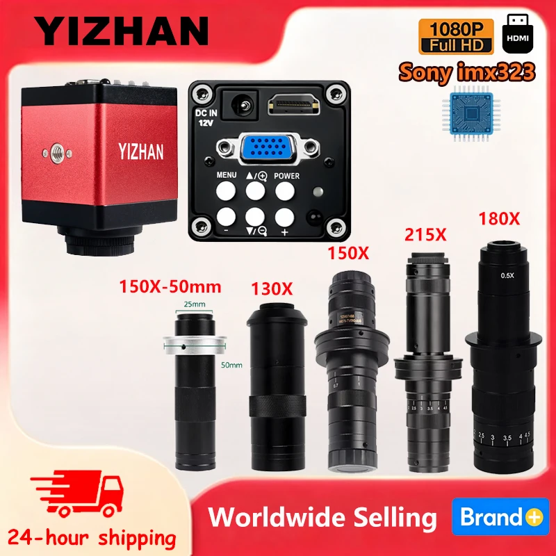 1080p 1080p Digital Soldering Microscope HDMI VGA Video Camera,Adjustable 215X 180X 150X 130X C mount Lens For Industry Microscope - Aliexpress Deal