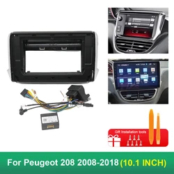 For Peugeot 2008 2014-2018 10 Inch Car Frame Fascia Adapter Canbus Box Decoder Android Dash Fitting Panel Kit