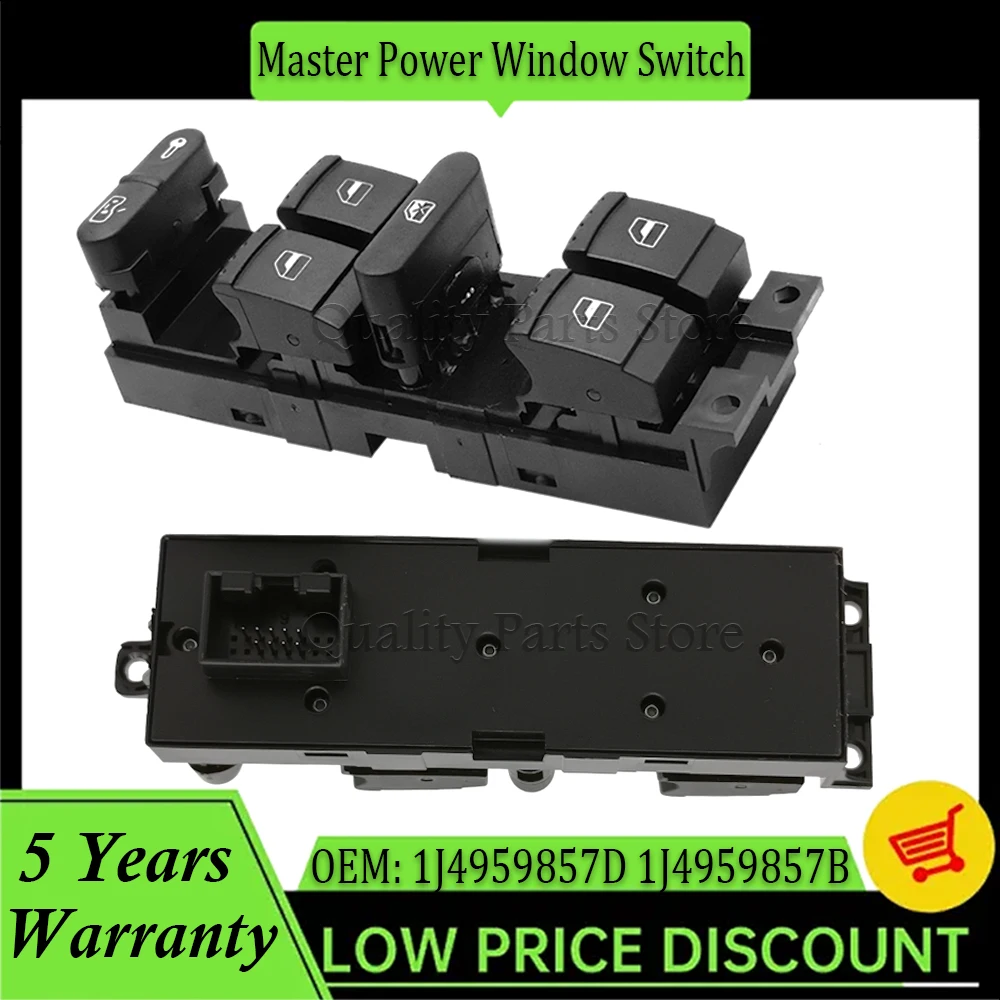 New For VW Golf MK4 Bora Seat Skoda Octavia MK1 Fabia Car Master Power Window Lift Switch 1J4959857A 1J4 959 857A 1J4 959 857 A