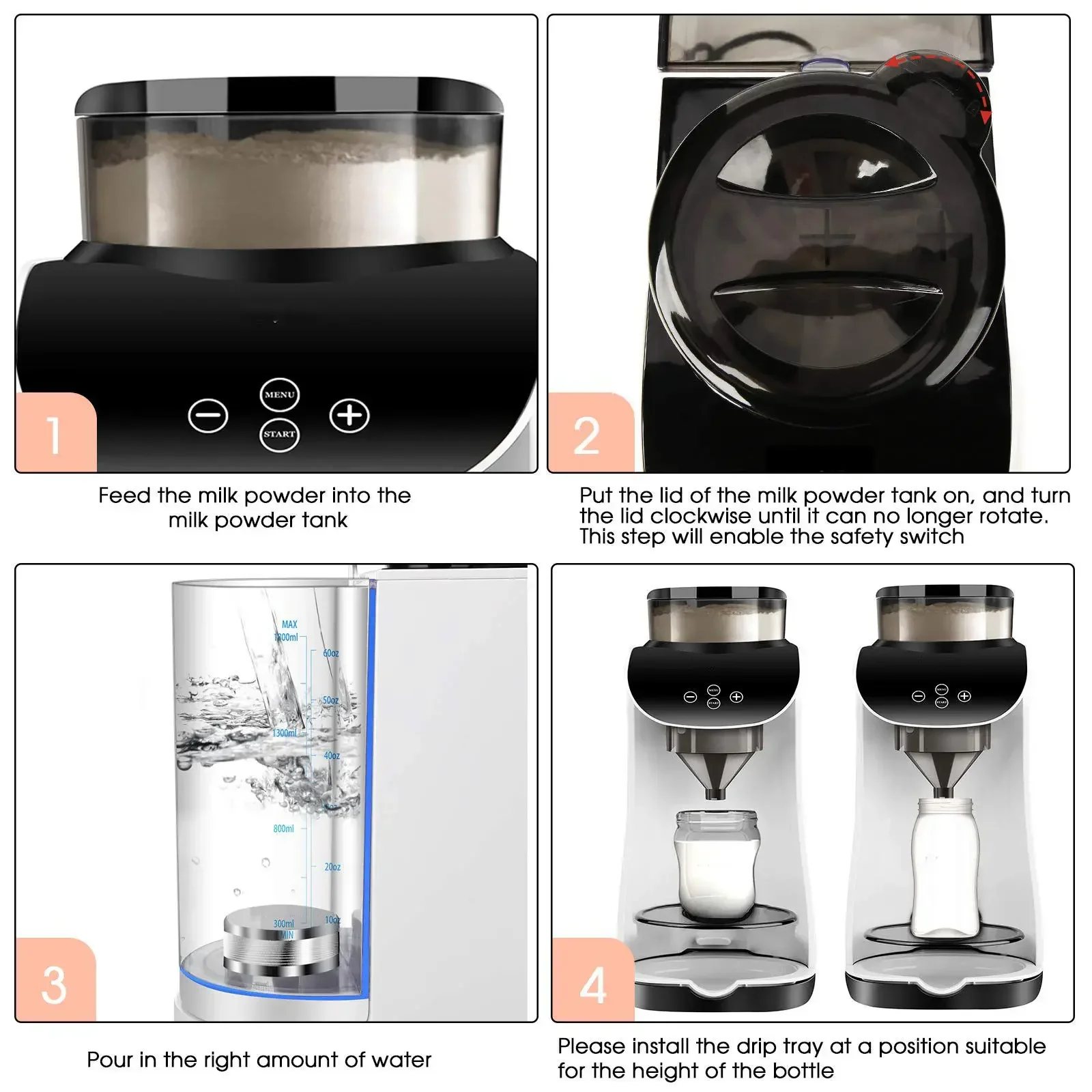 PLFM801-J03 Smart Baby Formula Milk Maker Machine Automatic One-step Process Desktop Water Dispenser with APP&WiFi
