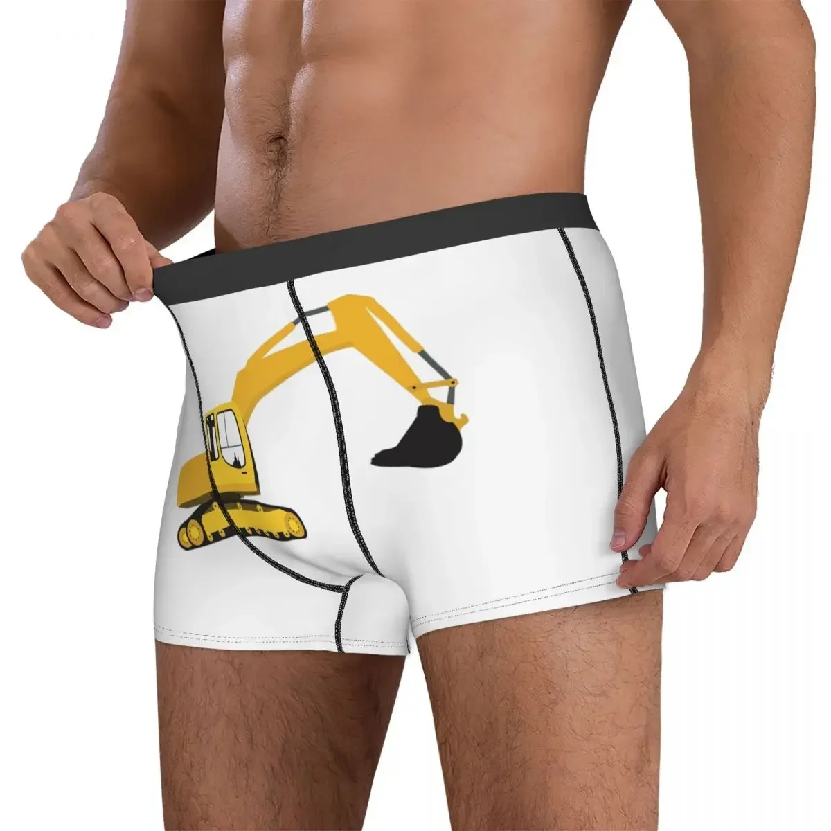 Boxer Underpants Shorts Excavator Construction Truck Panties Men's Ventilate Underwear for Homme Man Boyfriend Gift