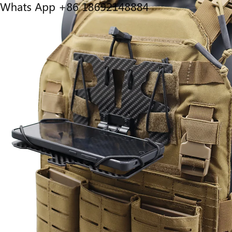 

Carbon fiber folding navigation board mounted general tactical vest chest hanging mobile phone holder navigation board
