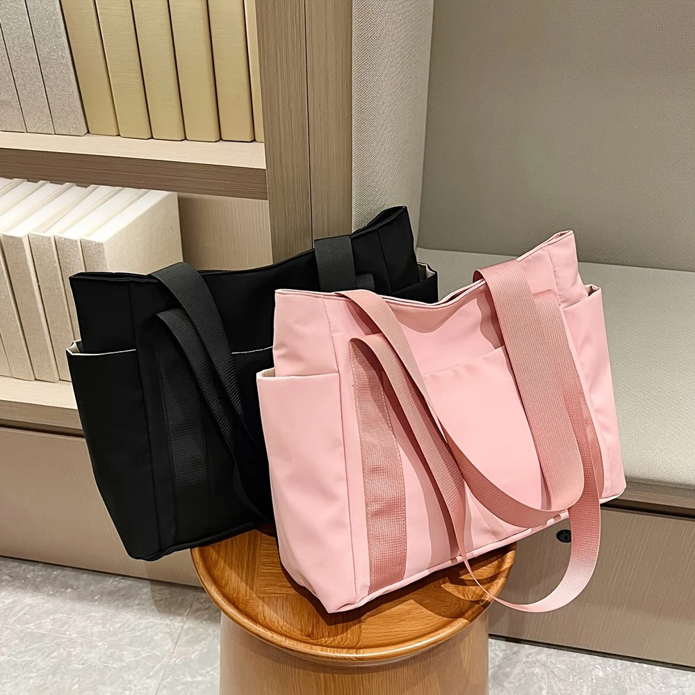 حقيبة حمل كاجوال ذات سعة كبيرة للنساء، حقيبة حمل عصرية وخفيفة الوزن، حقيبة سفر بكتف واحد من قماش أكسفورد