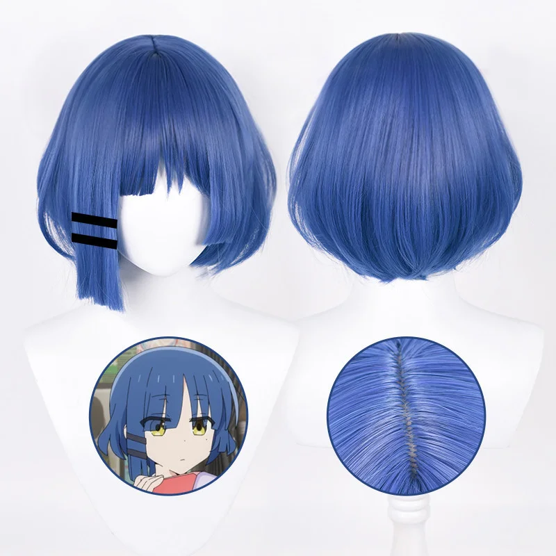 

Anime Bocchi The Rock! Yamada Ryo Cosplay Wig Blue Short Hair Heat Resistant Synthetic Halloween Party Accessories Props