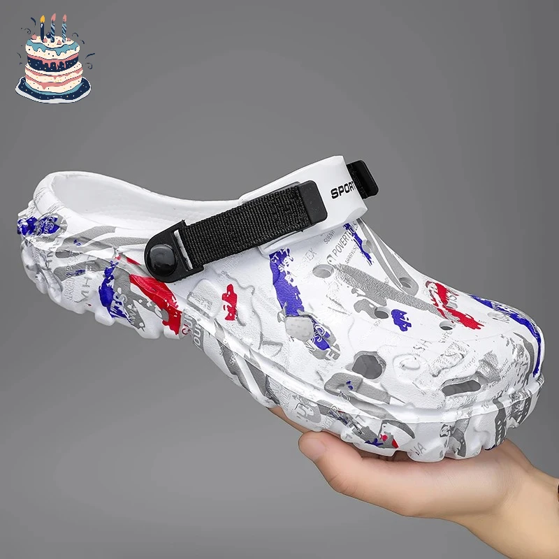 

Мужские шлепанцы из ЭВА, летние садовые сабо, мужские уличные мягкие пляжные тапочки, мужские летние сандалии 2025