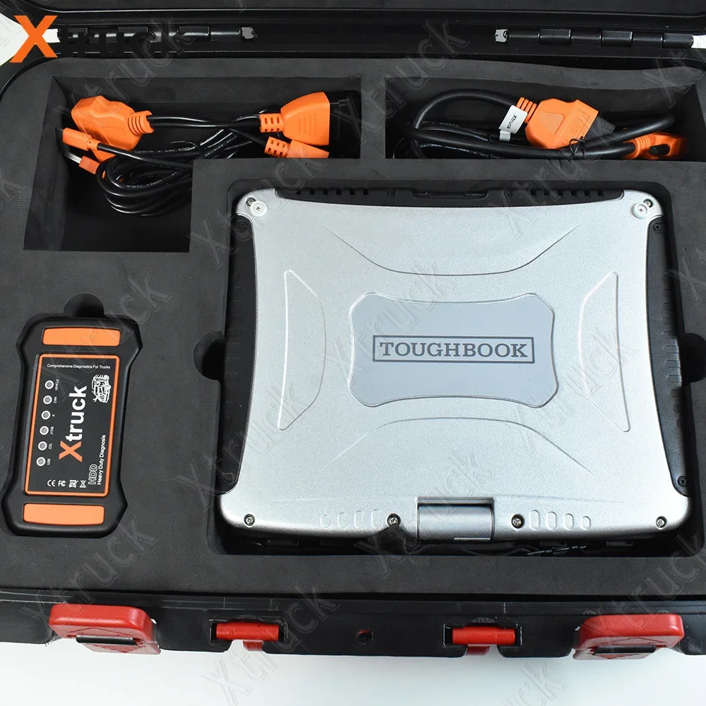 Full set CF19 Laptop Xtruck Y009 HDD OBD2 Tool Truck Construction Excavators Vehicles Test Diagnostic Kit