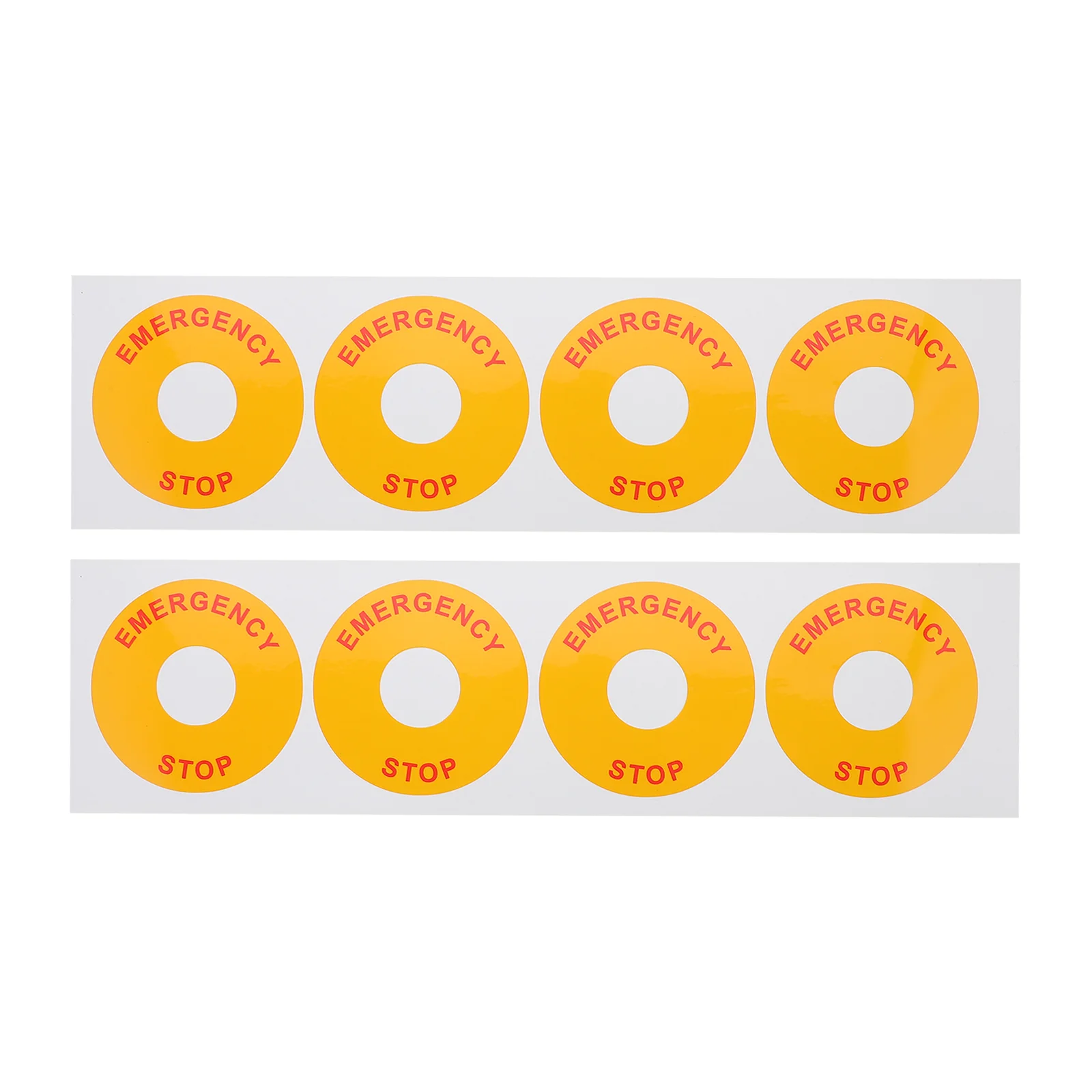 8 Pcs Adhesive Tape Emergency Stop Warning Work Car Stickers Equipment Decal Pp Indicator